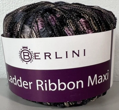 Fio de glitter fita escada BERLINI #134 ameixa preto bronzeado roxo 50gr 98yds - Imagem 1 de 4