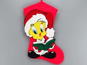 Vintage Looney Tunes Tweety Stocking Christmas Warner Bros Bird Large Felt 2000 - Picture 1 of 12