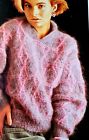 1980s Diamond Lattice Drop Shoulder 10 Ply Mohair Jumper Knitting Pattern