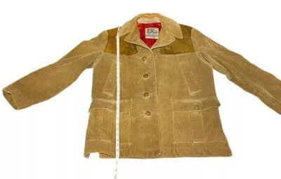 Abrigo Vintage The Squire Hombres Pana Cuero Lana Tareas Fábrica 0846-Talla 40 Foto 1 de 4