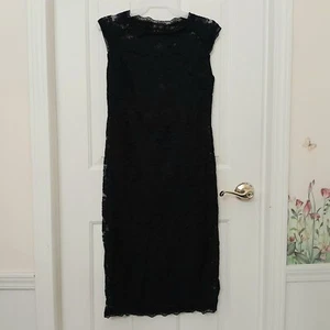 Black Lace Bodycon Dress Stretch Stanzino Womens Size Small NEW - Picture 1 of 10