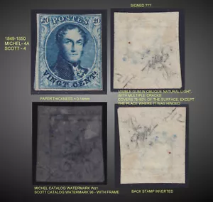 1850 BELGIEN KÖNIG LEOPOLD I,20C BLAU WMK 96 RAHMEN POSTFRISCH H MIT GUMMI SCT.4 MI.4A - Bild 1 von 1