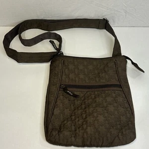 Thirty-One Brown Floral Quilted Organizing Shoulder Bag Crossbody Purse - Picture 1 of 8