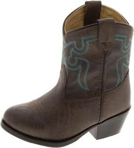 Smoky Mountain 1624T Youth Western Boot, 2.5 Little Kid - Brown/Turquoise