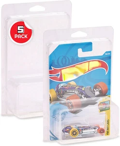 5er-Pack durchsichtige Schutzhülle Kunststoff Display passend für Hot Wheels & Streichholzschachtel Basic - Bild 1 von 10
