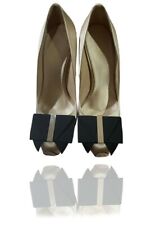 Giambattista Valli Paris Gold Stiletto Heels With Bows.