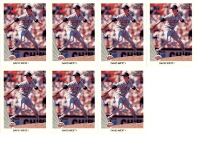 (7) Lote de tarjetas 1990 Leaf #387 David West Minnesota Twins Foto 1 de 2
