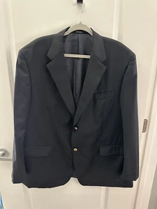 VTG Chaps Ralph Lauren Men's Sport Coat Blazer Two Button Navy Blue Wool Sz 46R - Picture 1 of 7