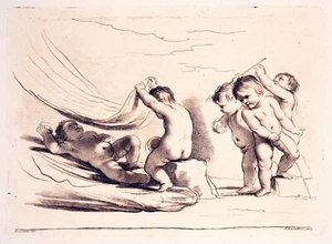 Francesco Bartolozzi (1728-1815), putti nel gioco d'amore allegorico, 1764 circa - Foto 1 di 5