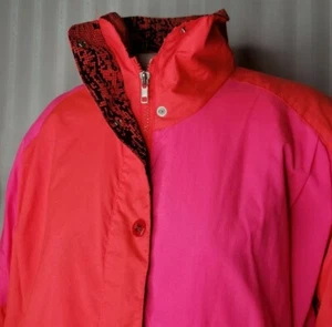 Chaqueta de Colección 1990 Roffe Prendas de Esquí para Mujer Talla M Rosa Naranja Retro con Cremallera Hecha en EE. UU. - Imagen 1 de 12