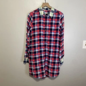 Equipment Femme Pink Plaid Silk Button Up Collared Long Sleeve Shirt Dress Sz S - Picture 1 of 8