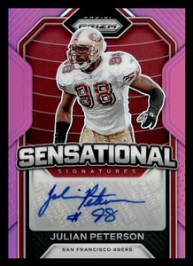 2020 Panini Prizm Pink Sensational Signatures Julian Peterson SP 49ers #22