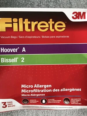 Aspiradora con microalérgenos Hoover A & Bissell 2 Filtrete 3M * 3 bolsas * 64700B Foto 1 de 2