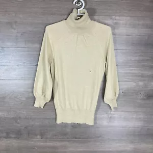 Express Damen Größe XS Rollkragenpullover Pullover goldschimmernd funkelnd NEU - Bild 1 von 10