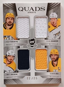 2020-21 Upper Deck The Cup Quads Jerseys /25 Forsberg Josi Duchene Johansen NSH - Picture 1 of 2