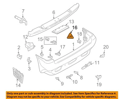 Componentes de parachoques delantero BMW OEM 00-10 X3,X5,Z8 - zócalo 61132359998 Foto 1 de 2