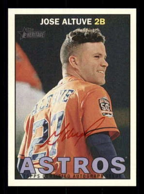 2016 Topps Heritage Real One Autograph/Auto #JA Jose Altuve Astros Red Ink NNO - Image 1 of 2