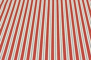 DURALEE PENNYS STRIPE RED BLUE CREAM YELLOW CUSHION FABRIC BY THE YARD 54" WIDE - Picture 1 of 5