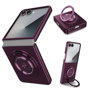 For Samsung Z Flip7/ Flip7FE/Flip6 Slim Magnetic Ring Stand Hard Shockproof Case - Picture 1 of 61