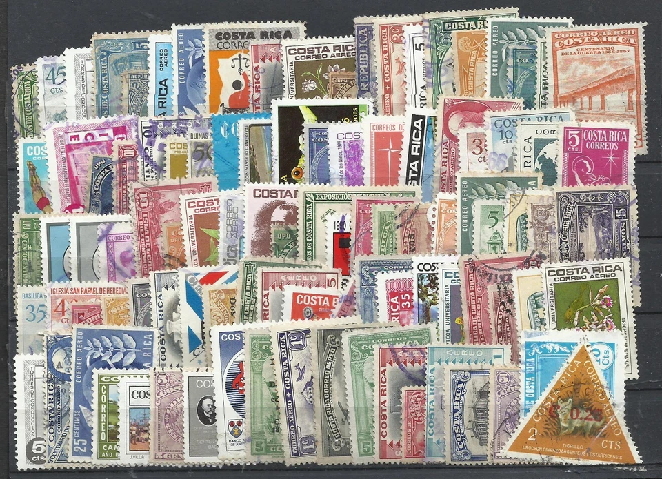 Lote de 94 estampillas diferentes COSTA RICA MH - Usadas Foto 1 de 1