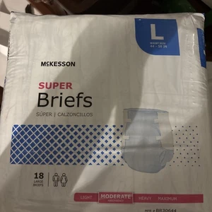 McKesson Adult Incontinence Brief L Moderate Absorbency BR30644 -18 Count - Picture 1 of 9
