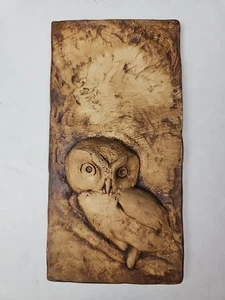 Gordon Hare Signed Hand Made 4" x 8" Owl On Branch Hanging Wallsculpture - Picture 1 of 5