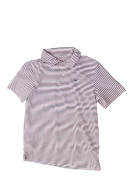 Vineyard Vines Boys Short Sleeves Basic Polo Shirt Striped Size 12 - Image 1 of 4