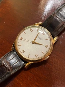 IWC Schaffhausen Vintage Handaufzug 18K 750 Gold Uhr 36mm Lederband - Bild 1 von 7