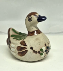 Statuina ceramica anatra dipinta a mano arte popolare tradizionale ceramica tonala messicana - Foto 1 di 9