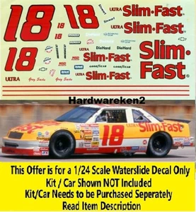 NASCAR DECAL #18 SLIM FAST 1990 CHEVROLET LUMINA GREG SACKS JNJ - 1/24 - Picture 1 of 6