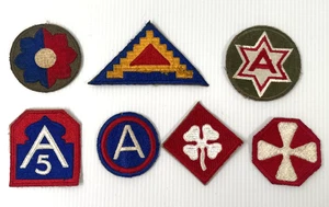 Vintage US Army WWII WW2 Patch Lot 7 3rd 4th 5th 6th 7th 8th Service Forces - Picture 1 of 10