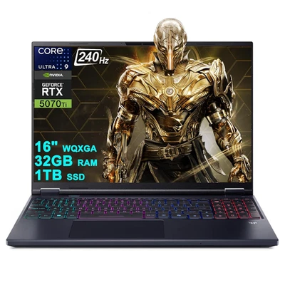Acer Predator Helios Neo 16S Gaming Laptop RTX 5070 Ti 32GB RAM 1TB Refurbished - Image 1 of 4