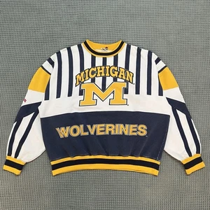 Vintage 90s Nutmeg Mills University of Michigan Wolverines Sweatshirt XL - Picture 1 of 6