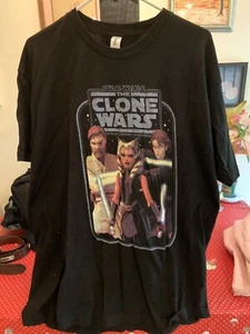 Star Wars The Clone Wars XL Maglietta Nera Logo - Foto 1 di 5