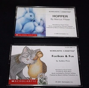 Scholastic Book On Cassette Lot Feathers & Fur & Hopper Teacher Classroom -9 - Picture 1 of 3