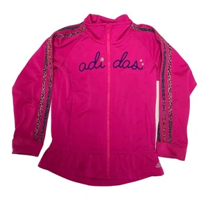 Adidas girls sweatshirt track jacket Pink Full Zip up size 6X - Picture 1 of 6