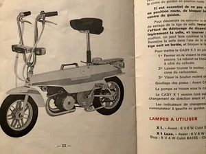 Tolle Bedienungsanleitung Wartung 1976 Mofa CADY & CADY X1 Motobecane. - Bild 1 von 4