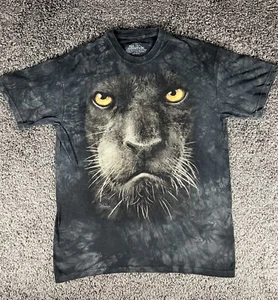 The Mountain Panther T Shirt Mens Large Black Tie Dye Face Cat Jungle 2011 Y2K - Imagen 1 de 6