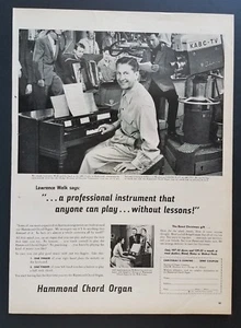 Vintage Print Ad Hammond Chord Organ Lawrence Welk Photo Musical Instrument 1957 - Picture 1 of 3