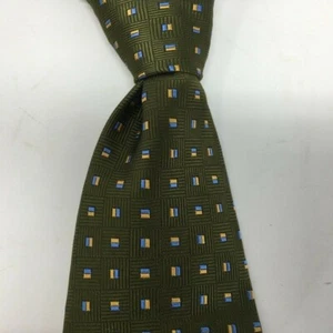 Corbata de seda Brooks Brothers para hombre hecha en EE. UU. resistente a las manchas verde geométrica  - Imagen 1 de 8
