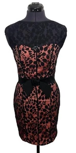 Satin And Lace Dress Wiggle Pin Up Size 10 - Picture 1 of 16
