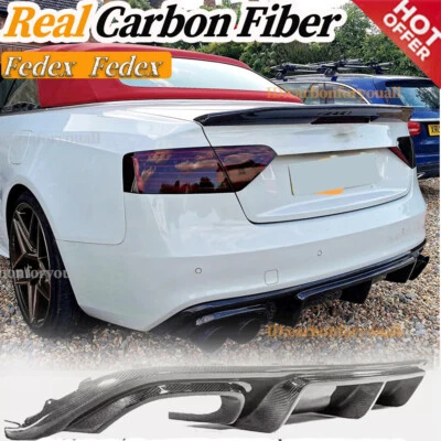 Alerón difusor labial parachoques trasero carbono real para Audi A5 Sline S5 B8.5 2012-17 Foto 1 de 4