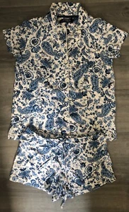 Women's Ralph Lauren White and Blue Pj Pants Size X-Small - Picture 1 of 2