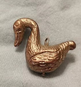 Vintage Brass Puffy Duck Pendant for Necklace or Charm Braclet - Picture 1 of 8