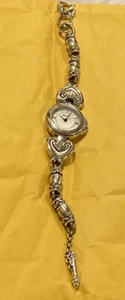 Brighton BRISTOL BLAIRE Silver Hearts Barrels Toggle Watch, EUC New Battery - Picture 1 of 6