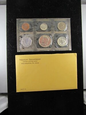 1964 U.S. Proof Set in OGP -- 5 PRISTINE COINS INCLUDING SILVER! - Image 1 of 2