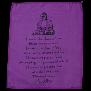 Colgante de pared - Afirmaciones positivas Bandera del chakra de Buda - Tela cuadrada Bunting - Imagen 1 de 6