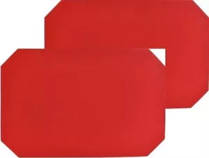 SET 2 TOVAGLIETTE REVERSIBILI IN TESSUTO (12"x18") BASKETWEAVE DESIGN COLORE ROSSO,FC - Foto 1 di 11