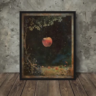 Vintage GRAVITY APPLE TREE Wall Art, Physics Science Decor, Isaac Newton Poster - Image 1 of 4