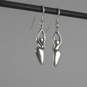 Sterling Silver Goddess Hook Earrings Lesbian Gay Pride - Picture 1 of 1